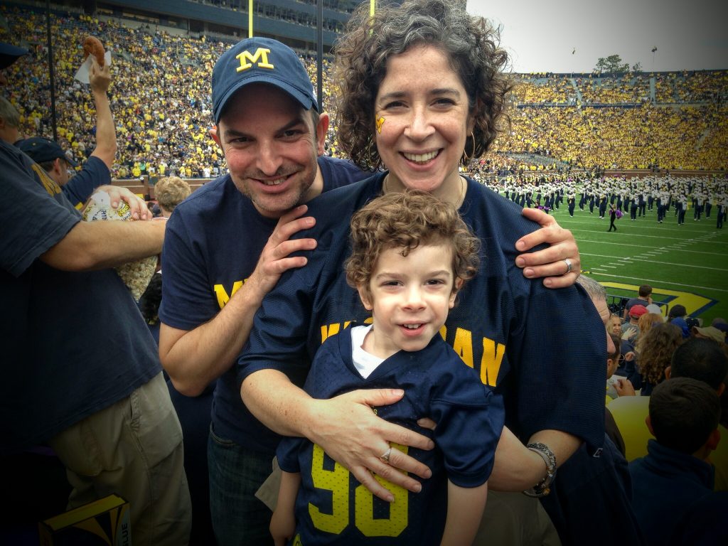 All three of us decked in Maize and Blue and ready for the big game.