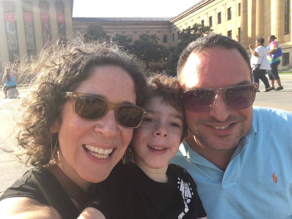 Us at the top of the steps of the Philadelphia Art Museum.  Gonna Fly Now!