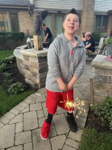 At fourth of July, finally back on his feet!