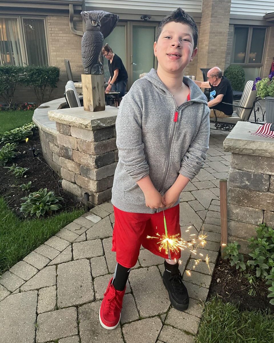 At fourth of July, finally back on his feet!